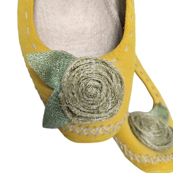 NWOT CARESSA Suede Leather Baller Flats 7 - Picture 2 of 9